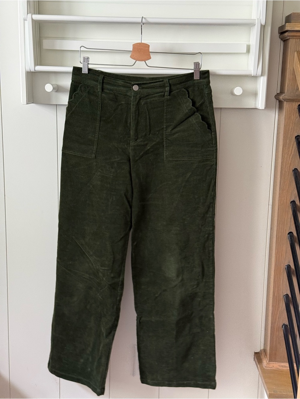 Oliver Bonas Olive Green Corduroy Pants